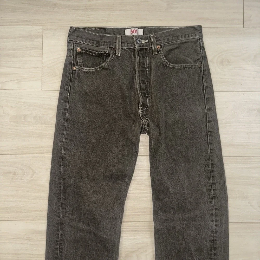 Vintage 90s Y2K Levi's 501 Brown‎ Denim Straight Leg Jeans Size 31x29 Faded